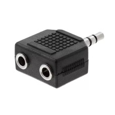 3.5mm Stereo Plug to 2x3.5mm Stereo Jack Adapter